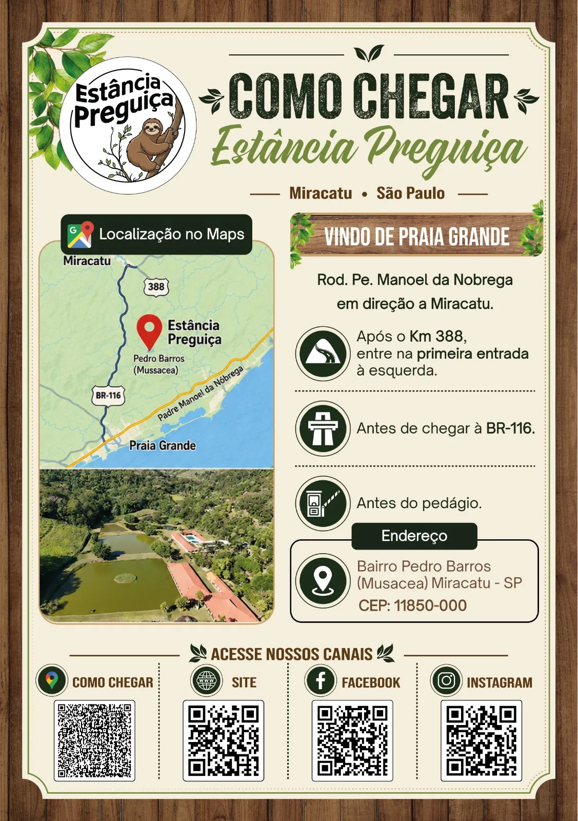 Palco e Salão do Restaurante - Estância Preguiça